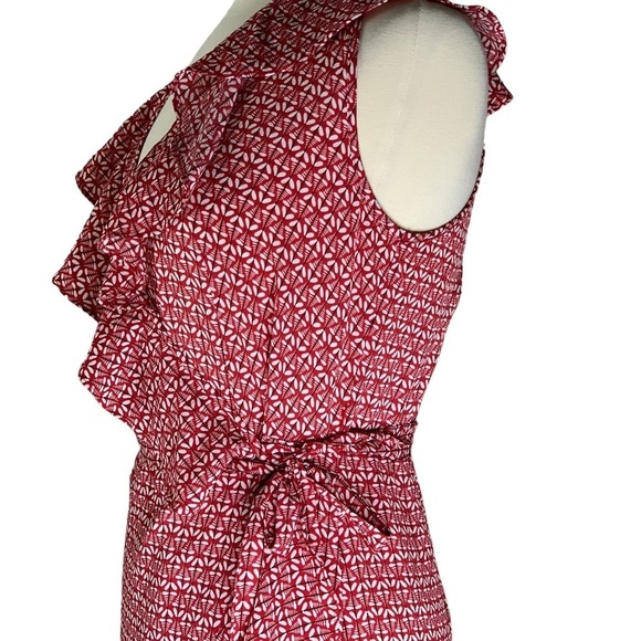 Max Studios Wrap Dress Ruffled Frills Figure Flattering Gorgeous for Spring Med - Picture 8 of 14